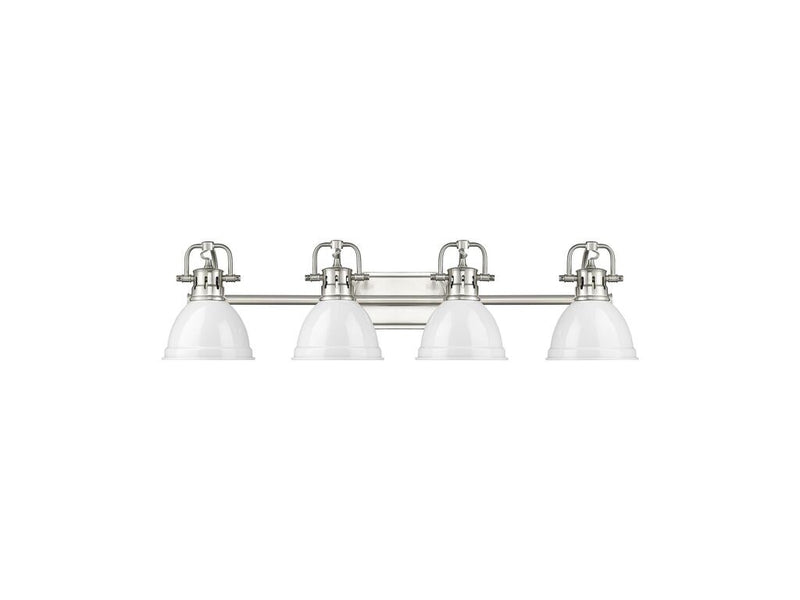 Golden 3602-BA4 PW-WH Four Light Vanity, Pewter