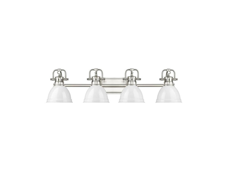 Golden 3602-BA4 PW-WH Four Light Vanity, Pewter