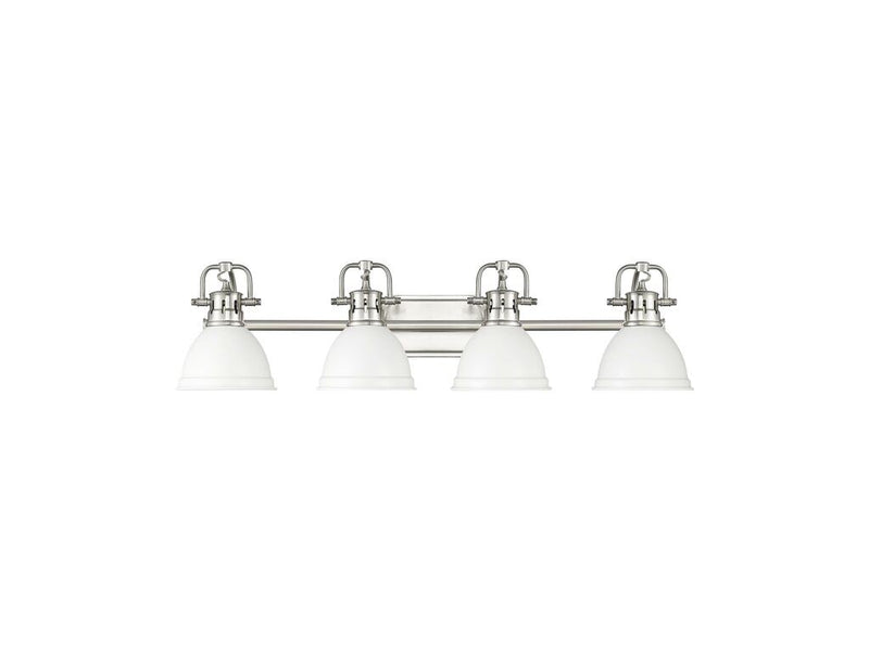 Golden 3602-BA4 PW-WHT Four Light Vanity, Pewter