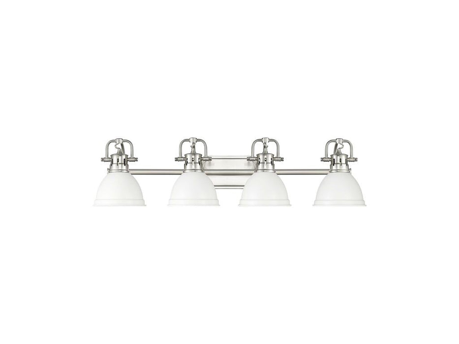 Golden 3602-BA4 PW-WHT Four Light Vanity, Pewter