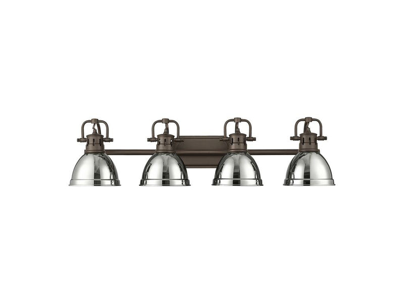Golden 3602-BA4 RBZ-CH Four Light Vanity, Rubbed Bronze