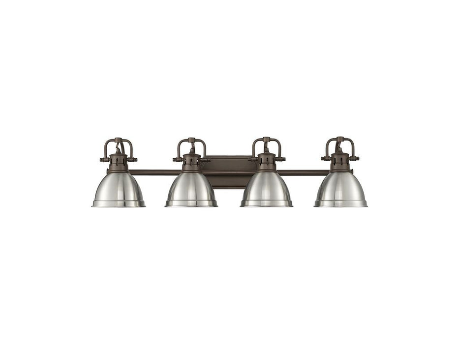 Golden 3602-BA4 RBZ-PW Four Light Vanity, Rubbed Bronze