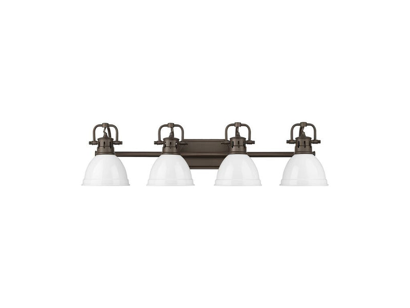 Golden 3602-BA4 RBZ-WH Four Light Vanity, Rubbed Bronze