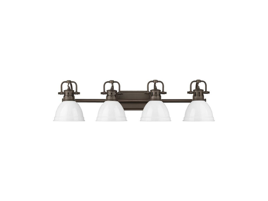 Golden 3602-BA4 RBZ-WH Four Light Vanity, Rubbed Bronze