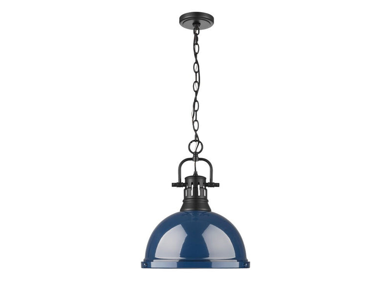 Golden 3602-L BLK-NVY One Light Pendant, Matte Black