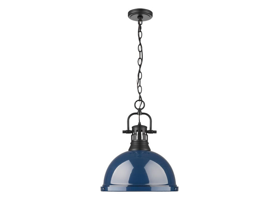 Golden 3602-L BLK-NVY One Light Pendant, Matte Black