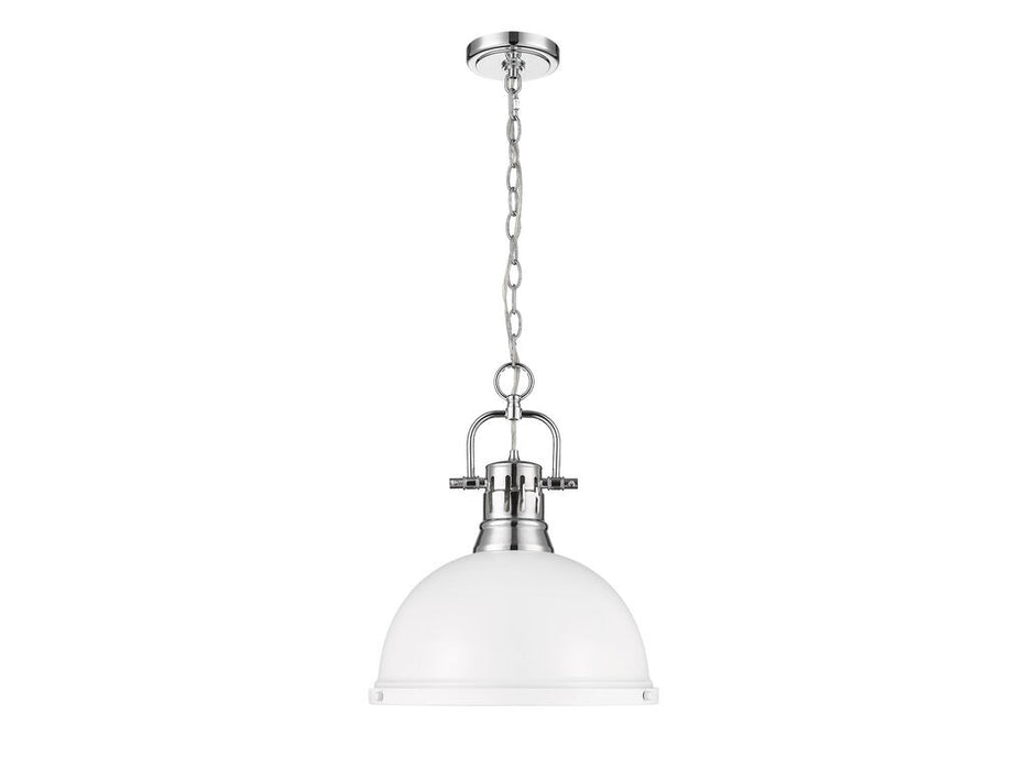 Golden 3602-L CH-WHT One Light Pendant, Chrome