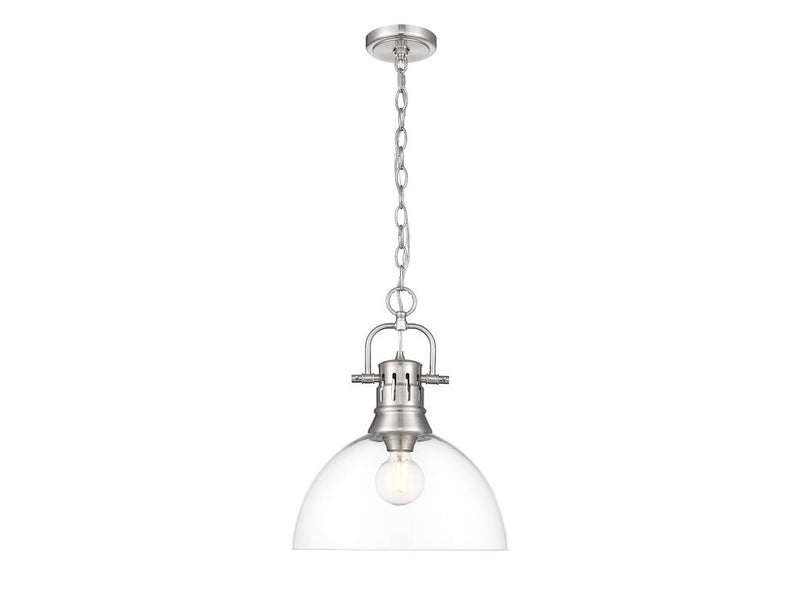 Golden 3602-L PW-CLR One Light Pendant, Pewter