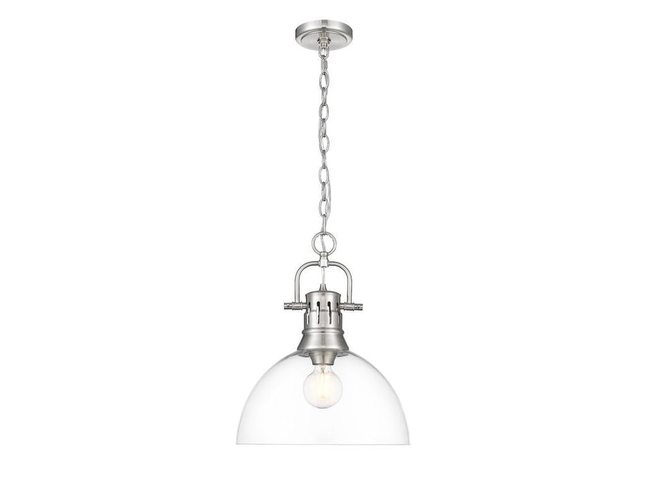 Golden 3602-L PW-CLR One Light Pendant, Pewter