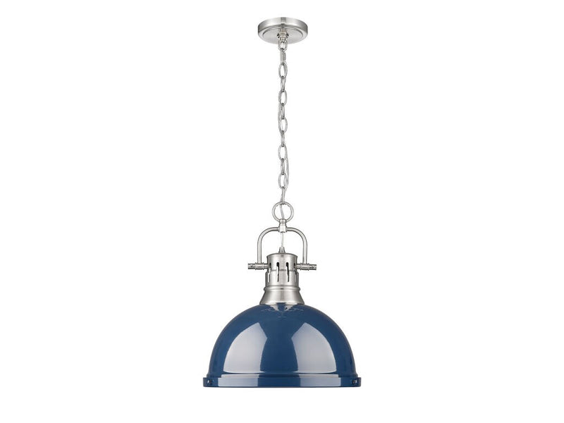 Golden 3602-L PW-NVY One Light Pendant, Pewter