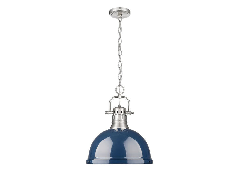 Golden 3602-L PW-NVY One Light Pendant, Pewter