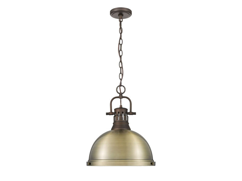 Golden 3602-L RBZ-AB One Light Pendant, Rubbed Bronze