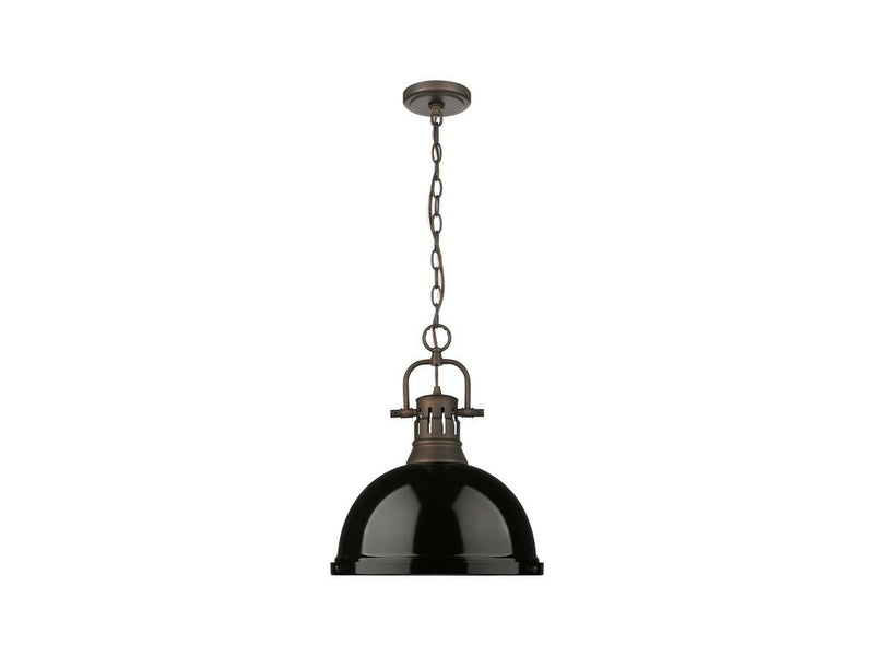 Golden 3602-L RBZ-BK One Light Pendant, Rubbed Bronze