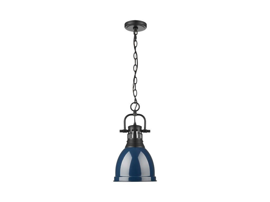 Golden 3602-S BLK-NVY One Light Pendant, Matte Black