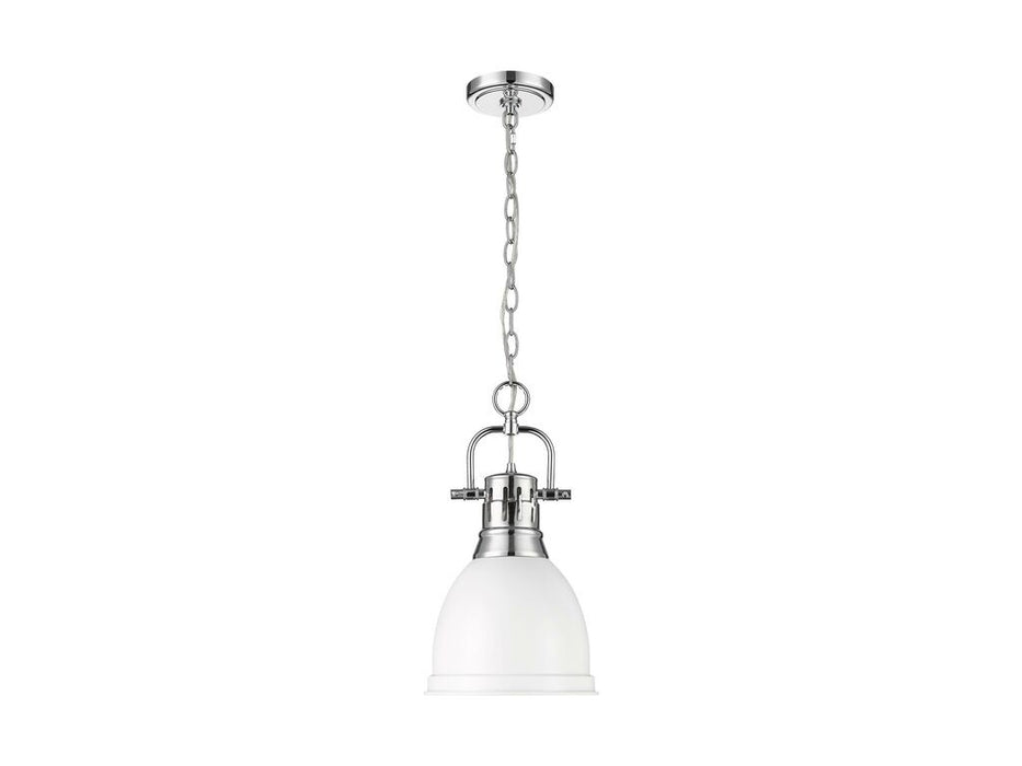 Golden 3602-S CH-WHT One Light Pendant, Chrome