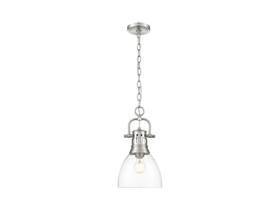 Golden 3602-S PW-CLR One Light Pendant, Pewter