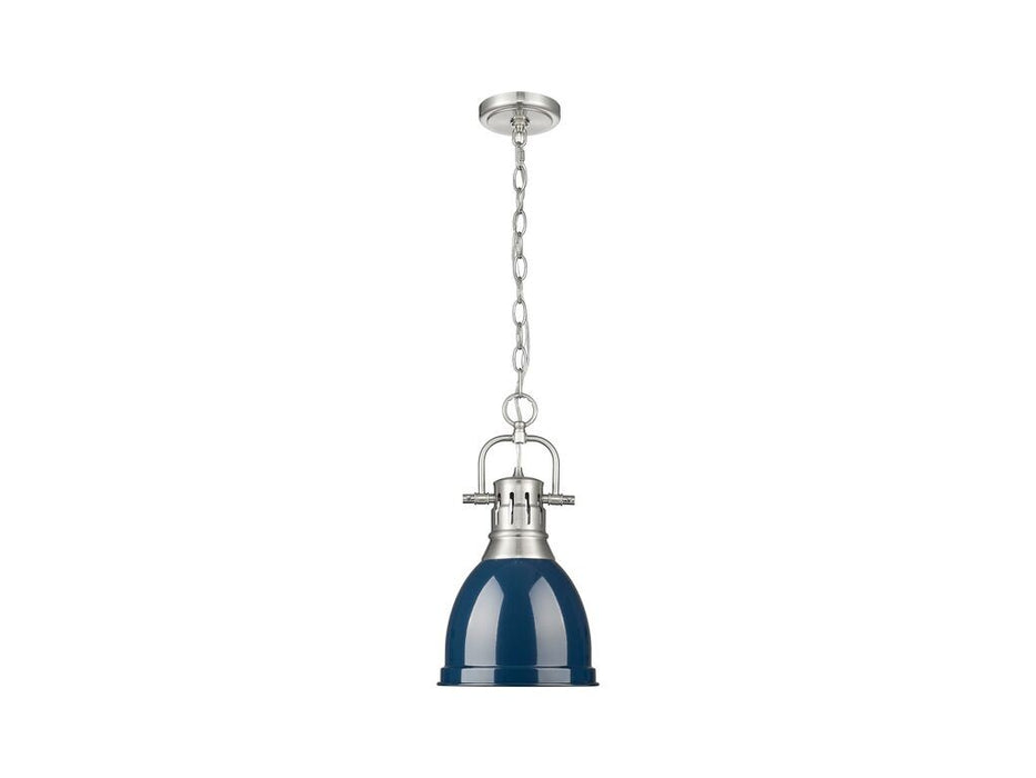 Golden 3602-S PW-NVY One Light Pendant, Pewter