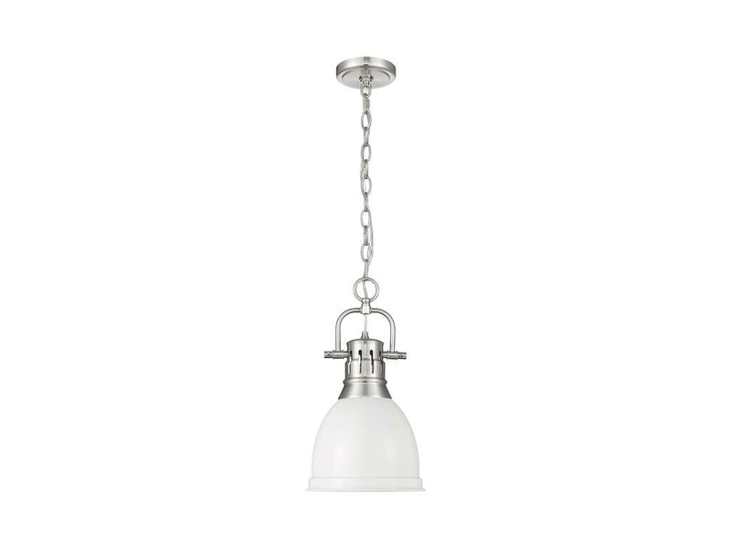 Golden 3602-S PW-WHT One Light Pendant, Pewter