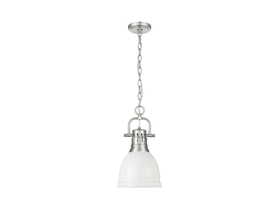 Golden 3602-S PW-WHT One Light Pendant, Pewter