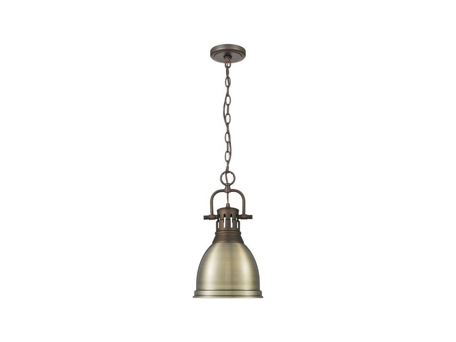Golden 3602-S RBZ-AB One Light Pendant, Rubbed Bronze