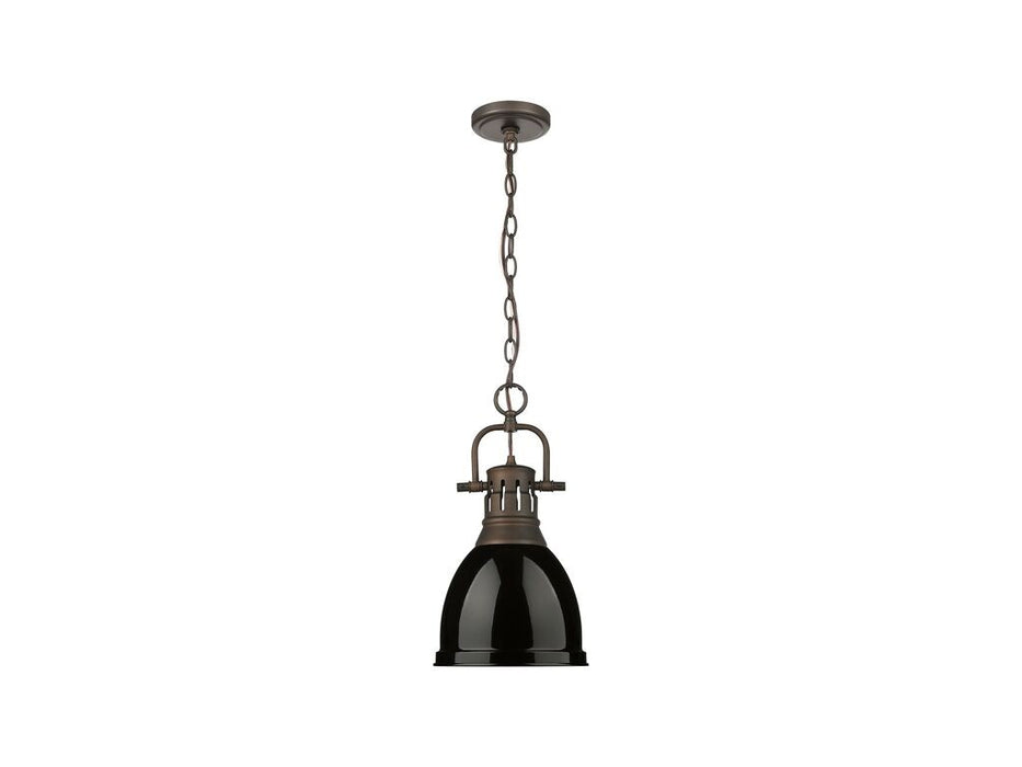 Golden 3602-S RBZ-BK One Light Pendant, Rubbed Bronze