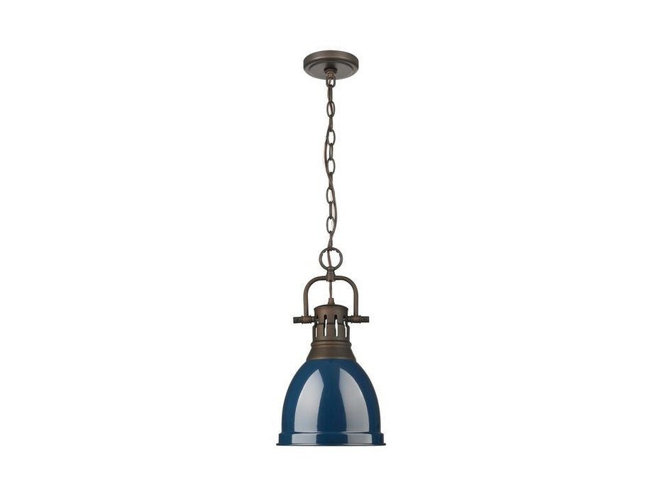 Golden 3602-S RBZ-NVY One Light Pendant, Rubbed Bronze