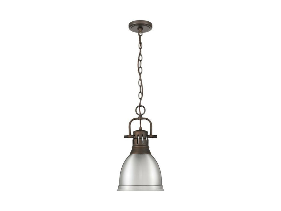 Golden 3602-S RBZ-PW One Light Pendant, Rubbed Bronze