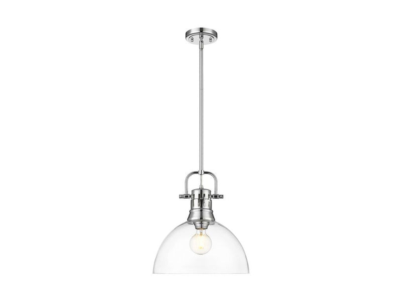 Golden 3604-L CH-CLR One Light Pendant, Chrome