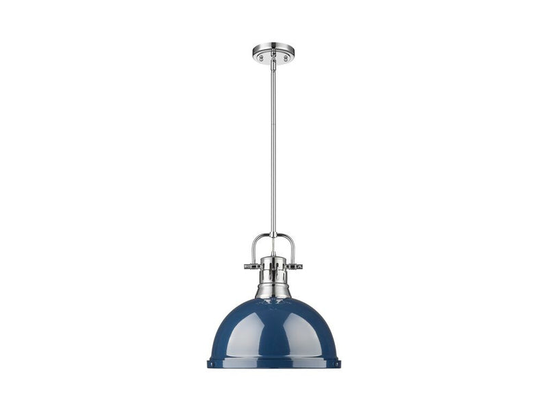 Golden 3604-L CH-NVY One Light Pendant, Chrome
