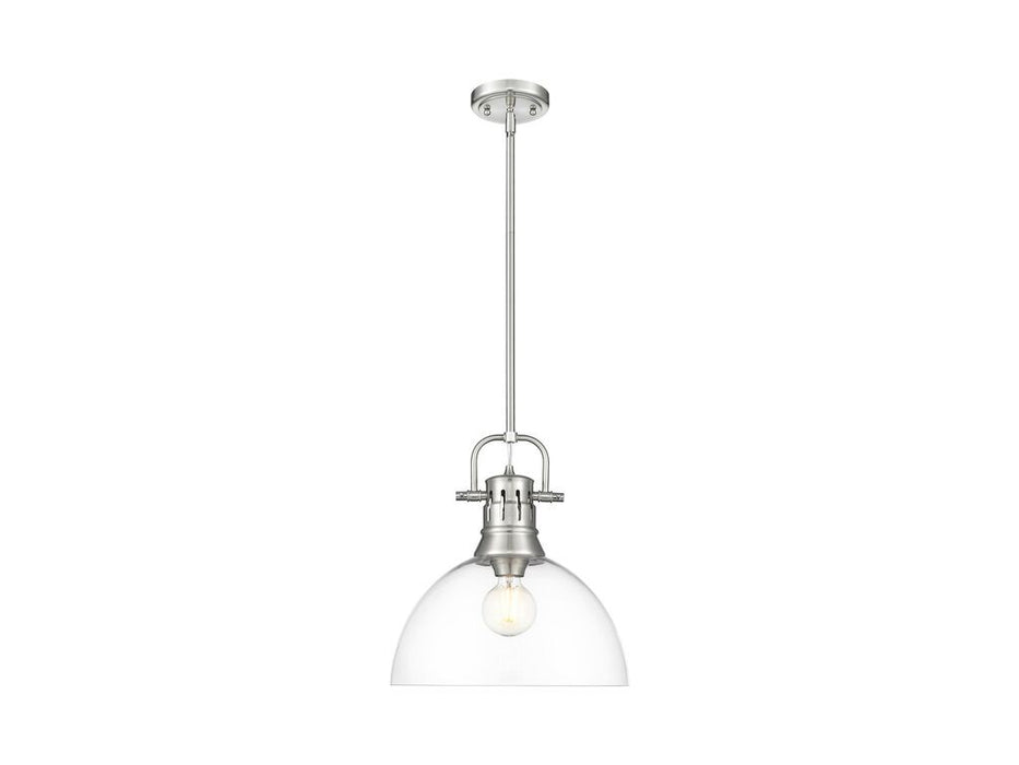 Golden 3604-L PW-CLR One Light Pendant, Pewter