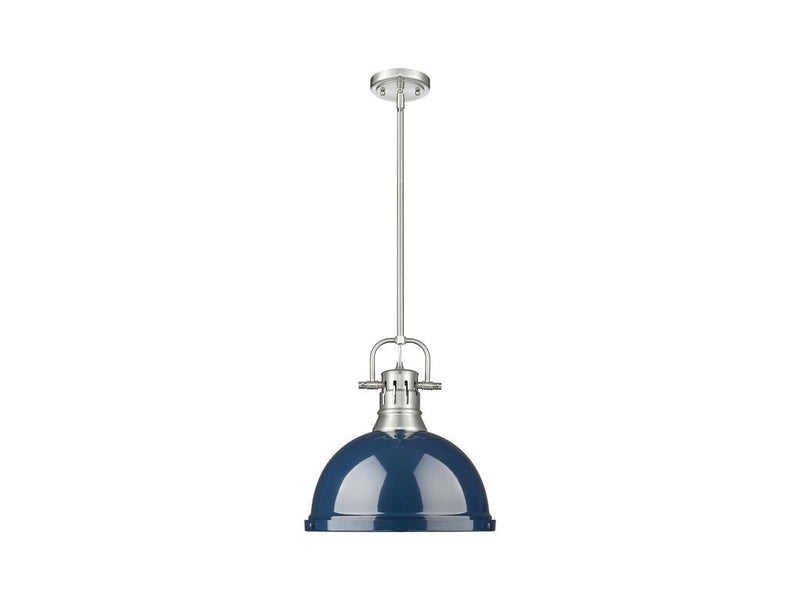 Golden 3604-L PW-NVY One Light Pendant, Pewter