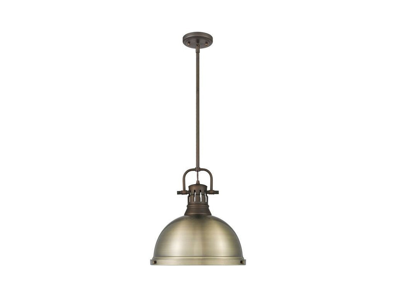 Golden 3604-L RBZ-AB One Light Pendant, Rubbed Bronze