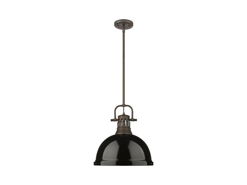 Golden 3604-L RBZ-BK One Light Pendant, Rubbed Bronze