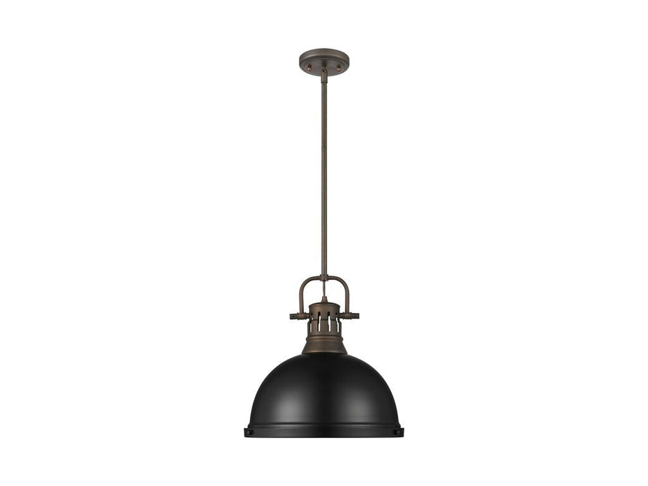 Golden 3604-L RBZ-BLK One Light Pendant, Rubbed Bronze