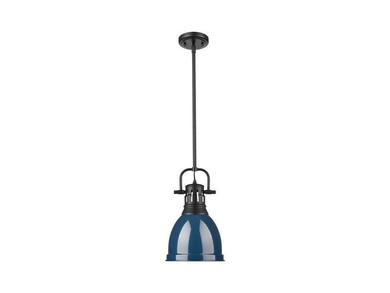 Golden 3604-S BLK-NVY One Light Pendant, Matte Black
