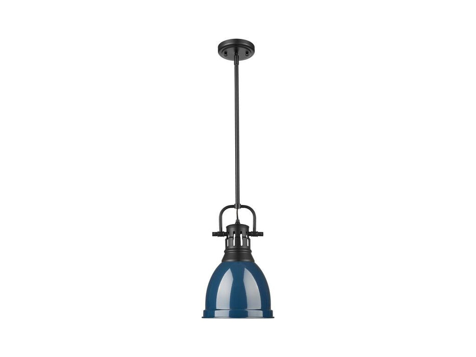 Golden 3604-S BLK-NVY One Light Pendant, Matte Black