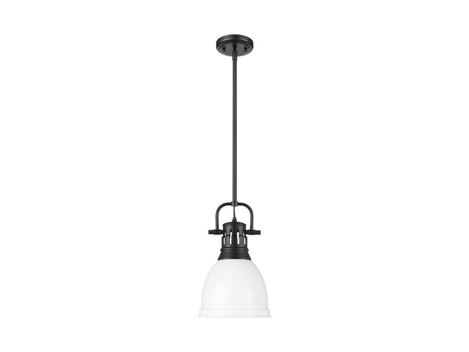 Golden 3604-S BLK-WHT One Light Pendant, Matte Black