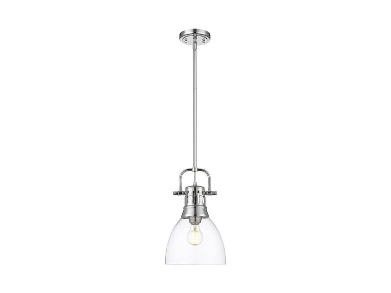 Golden 3604-S CH-CLR One Light Pendant, Chrome
