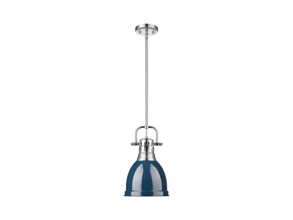 Golden 3604-S CH-NVY One Light Pendant, Chrome