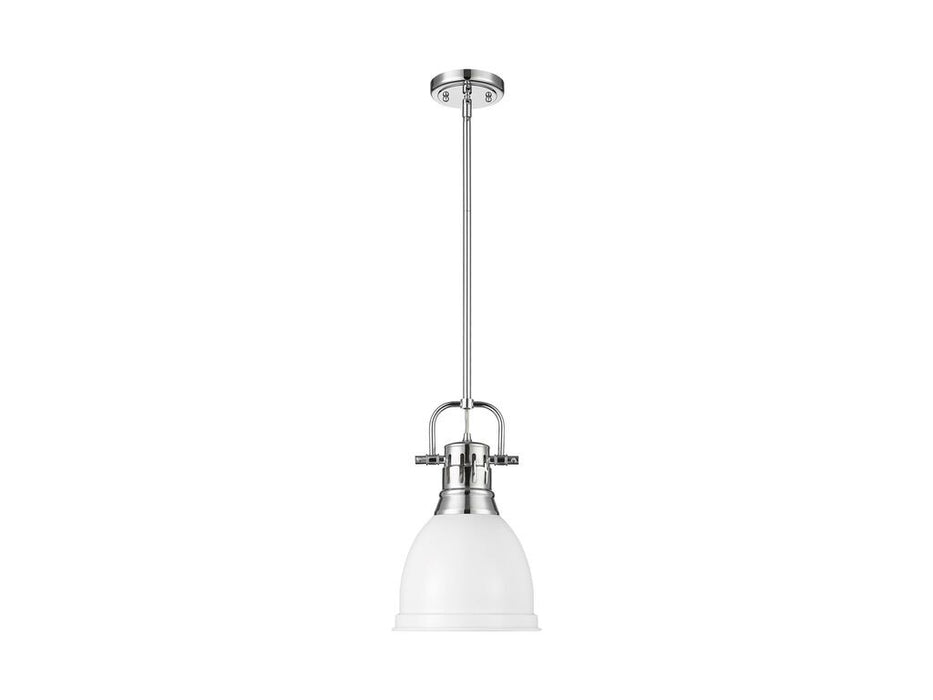 Golden 3604-S CH-WHT One Light Pendant, Chrome