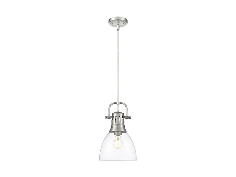 Golden 3604-S PW-CLR One Light Pendant, Pewter