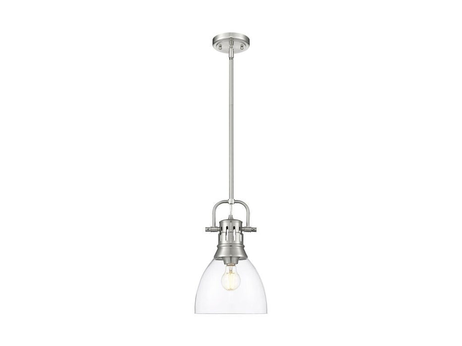 Golden 3604-S PW-CLR One Light Pendant, Pewter