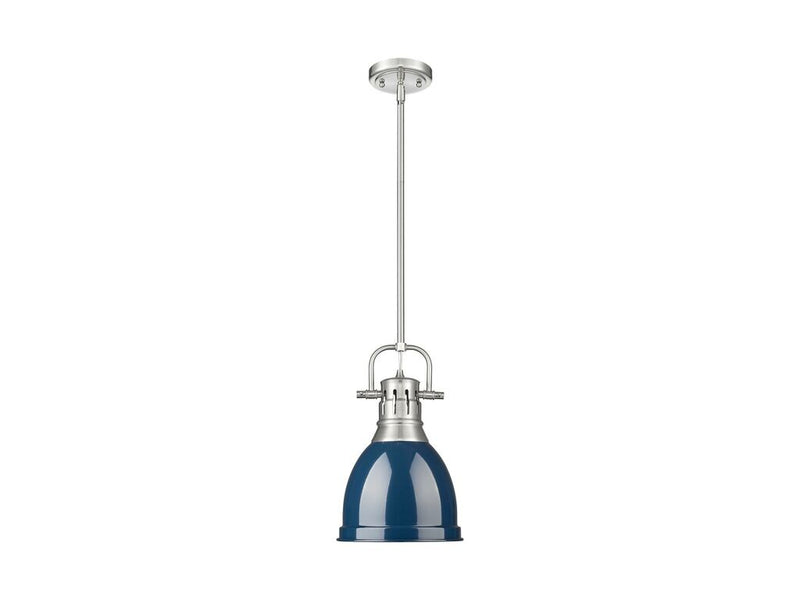 Golden 3604-S PW-NVY One Light Pendant, Pewter