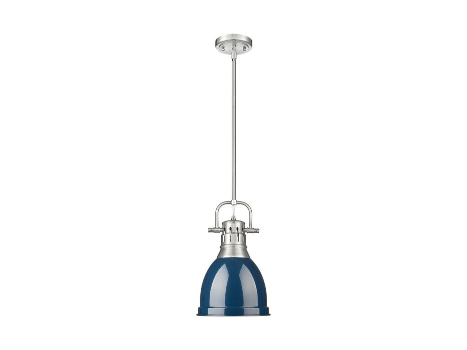 Golden 3604-S PW-NVY One Light Pendant, Pewter