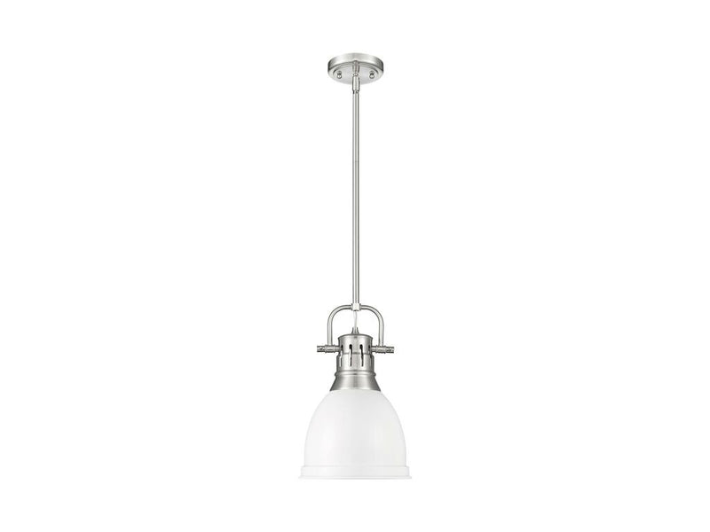 Golden 3604-S PW-WHT One Light Pendant, Pewter
