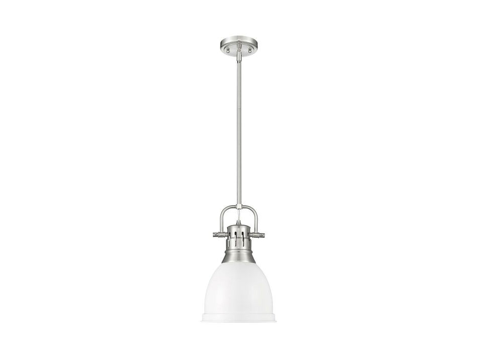 Golden 3604-S PW-WHT One Light Pendant, Pewter
