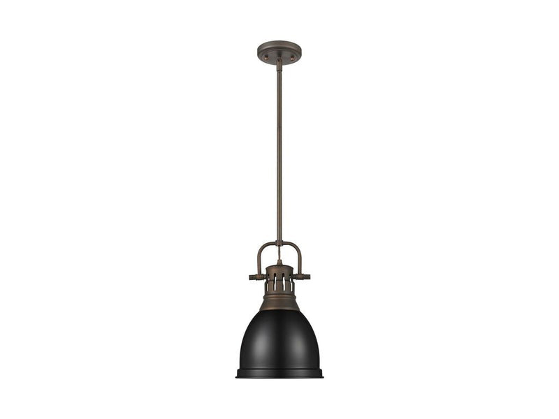 Golden 3604-S RBZ-BLK One Light Pendant, Rubbed Bronze