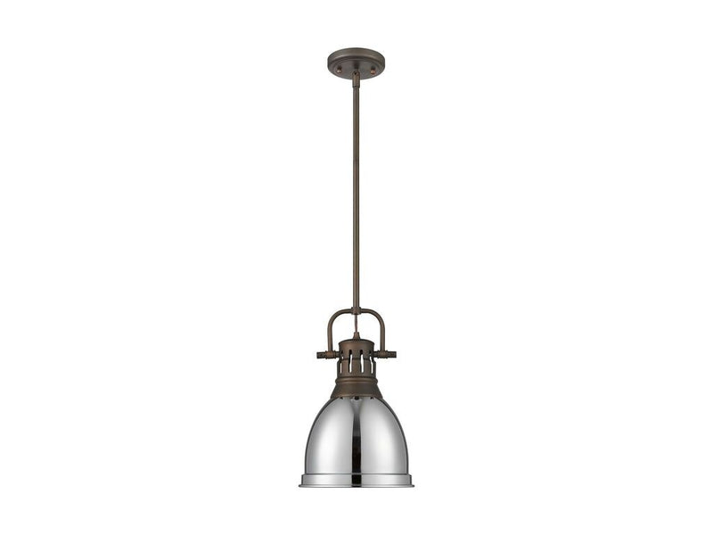 Golden 3604-S RBZ-CH One Light Pendant, Rubbed Bronze
