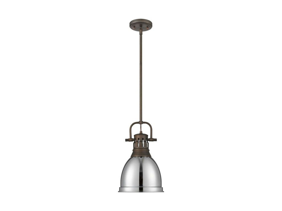 Golden 3604-S RBZ-CH One Light Pendant, Rubbed Bronze