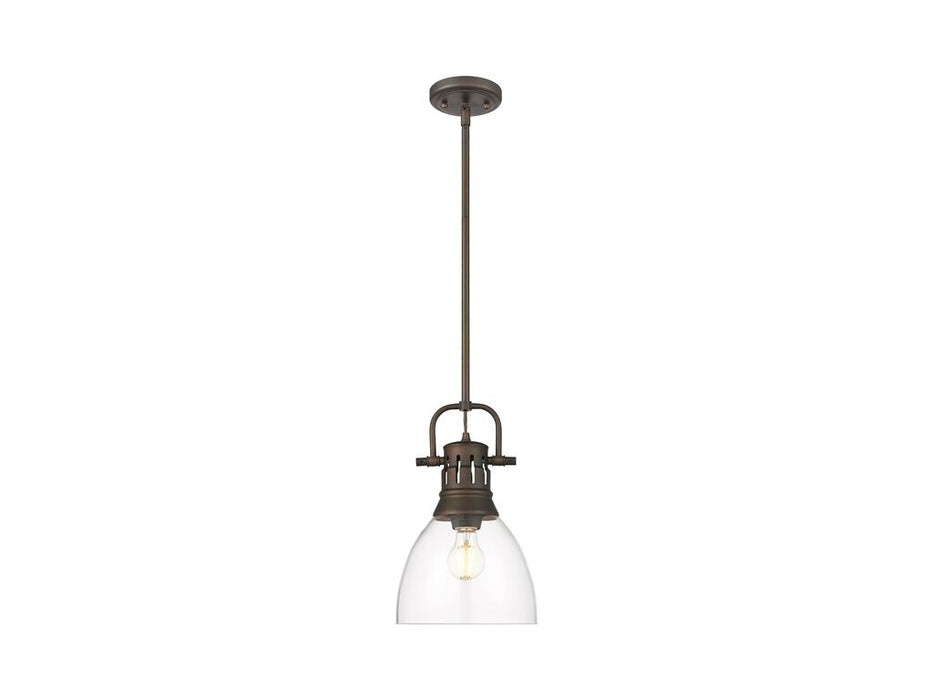 Golden 3604-S RBZ-CLR One Light Pendant, Rubbed Bronze